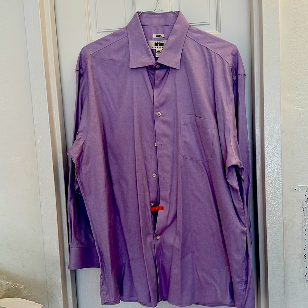 Joseph Abboud regular cuff dress shirt 18 34/35 100% Egyptian Cotton